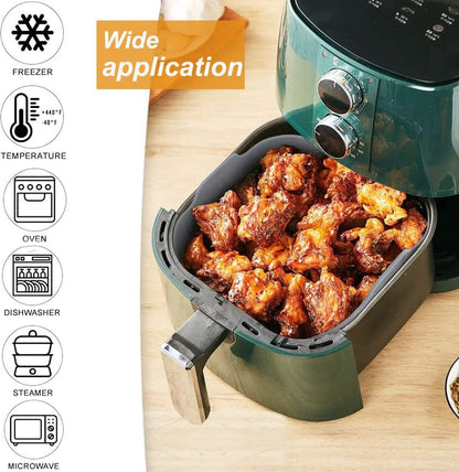 Airfryer accessories - Silicone baking dish - Hot air fryer - Baking tins - Baking paper alternative - Basket baking tin - 20 CM - including gloves and oil brush - gray - Accessories - Image 8