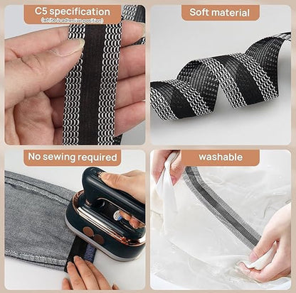 Iron-on tape - Shorten trousers - Shortening hem tape - Black - 5 meters - Image 3