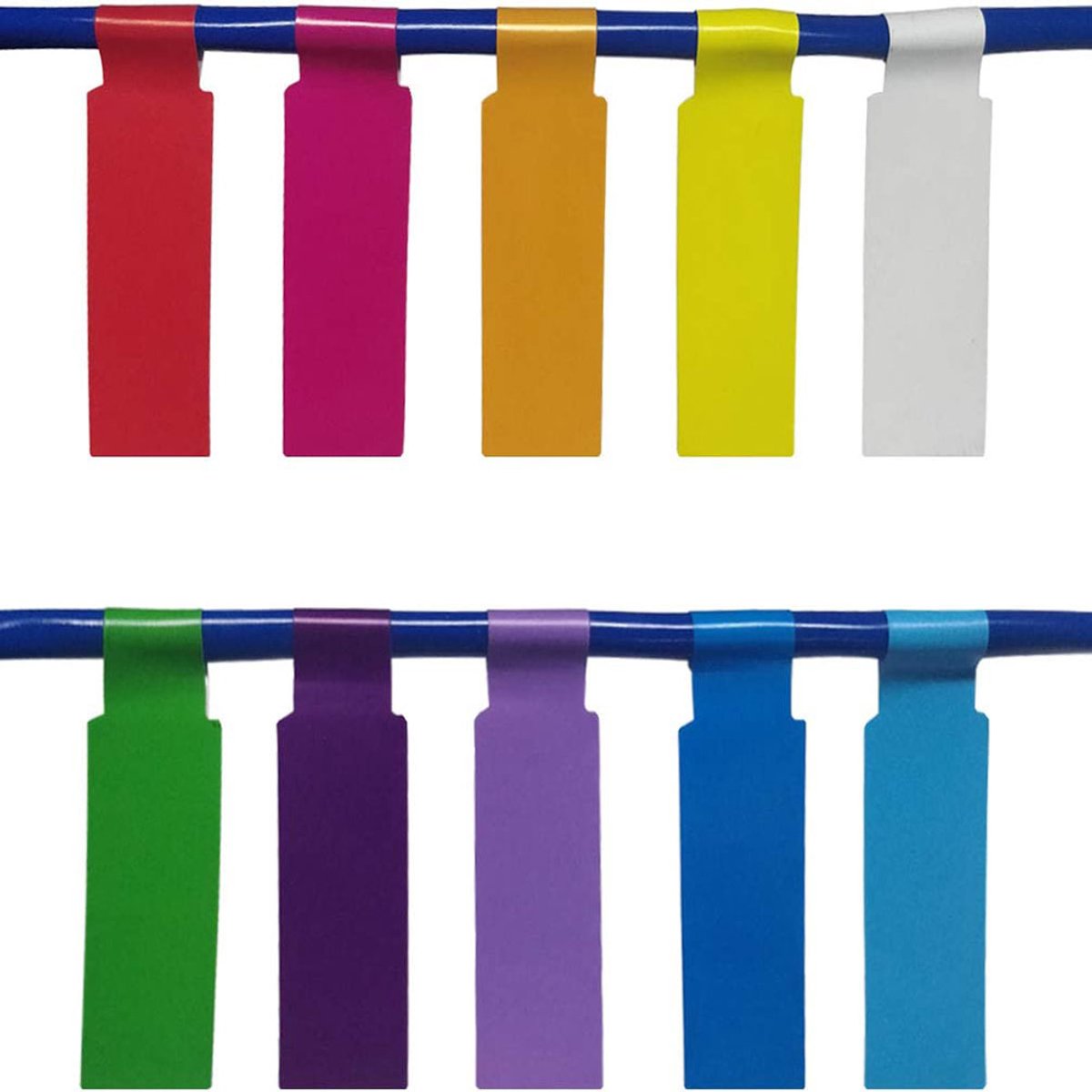 Cable Markers - 20 Pieces - Cable Labels - Cable Marking Labels - Self-Adhesive - Waterproof - Tear-Resistant - Oil-Resistant - Scratch-Resistant - Handwritten - 10 Colors - Image 2