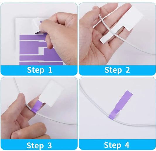 Cable Markers - 20 Pieces - Cable Labels - Cable Marking Labels - Self-Adhesive - Waterproof - Tear-Resistant - Oil-Resistant - Scratch-Resistant - Handwritten - 10 Colors - Image 3