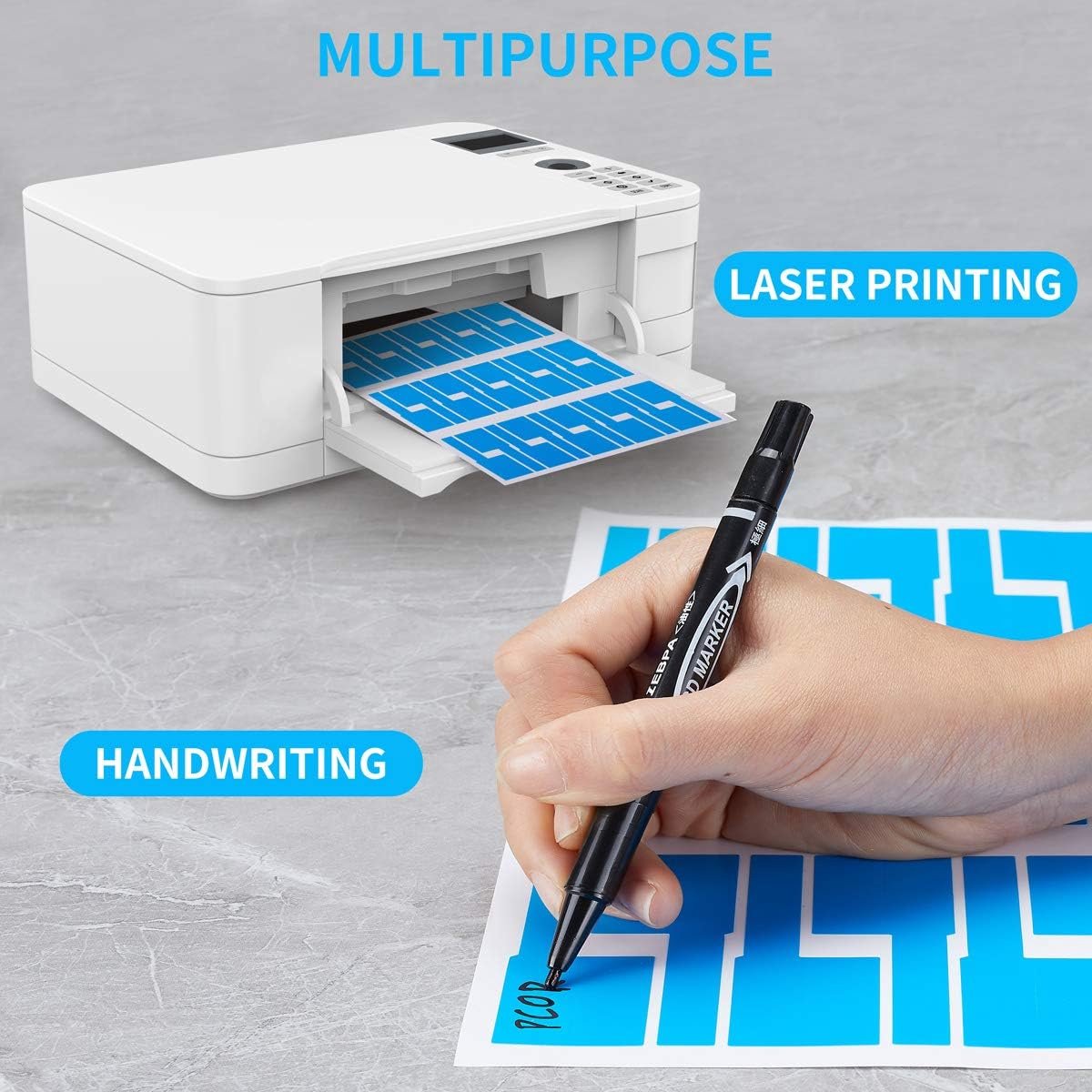 Cable Markers - 20 Pieces - Cable Labels - Cable Marking Labels - Self-Adhesive - Waterproof - Tear-Resistant - Oil-Resistant - Scratch-Resistant - Handwritten - 10 Colors - Image 5