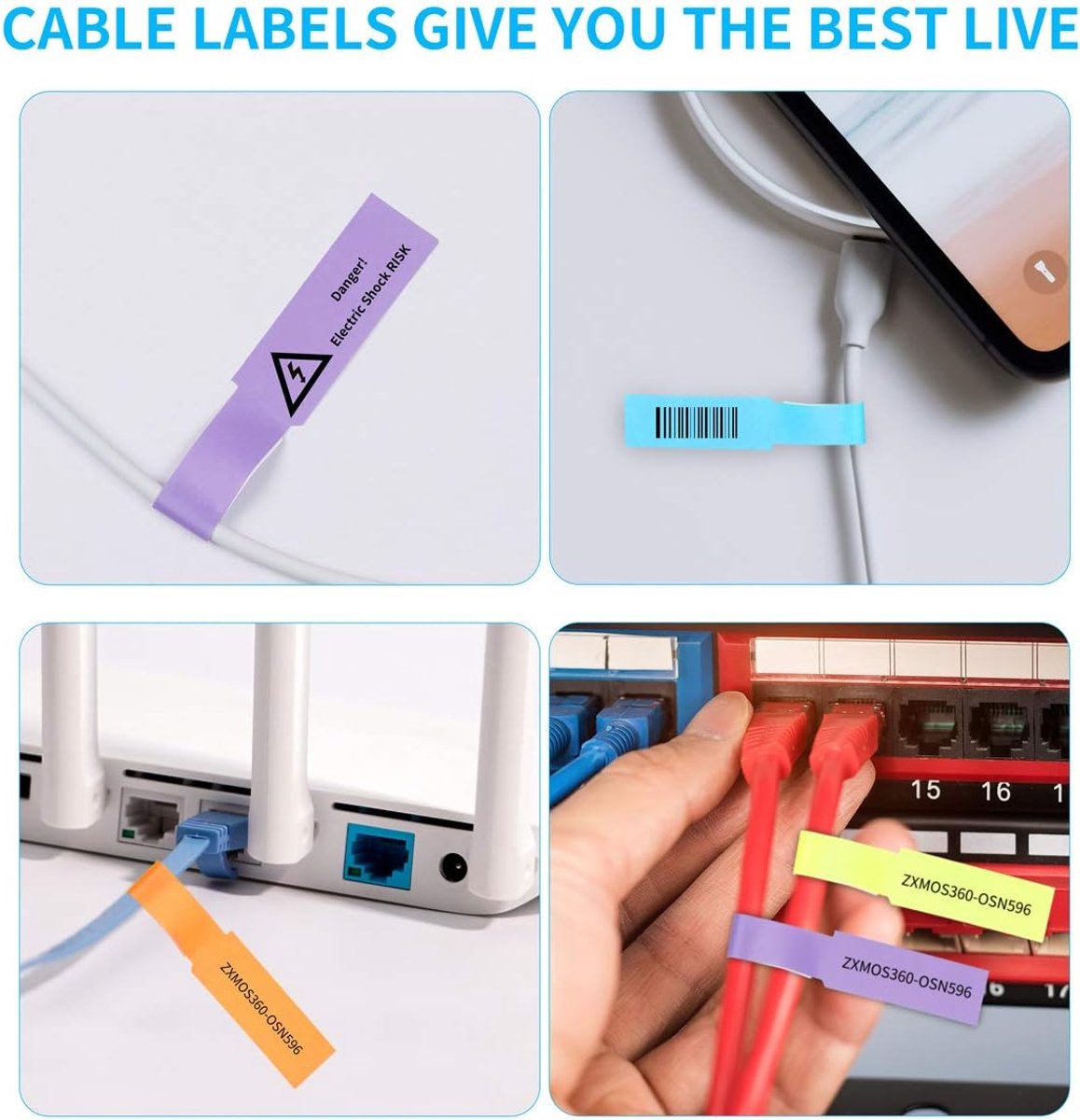 Cable Markers - 20 Pieces - Cable Labels - Cable Marking Labels - Self-Adhesive - Waterproof - Tear-Resistant - Oil-Resistant - Scratch-Resistant - Handwritten - 10 Colors - Image 6