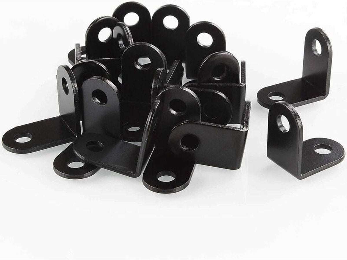 20 pieces - Corner connections - corner anchor - corner connectors - fixed bracket - corner bracket - 26x26 MM - iron - black - 90 degrees - Including screws - Image 4