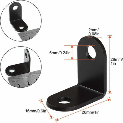 20 pieces - Corner connections - corner anchor - corner connectors - fixed bracket - corner bracket - 26x26 MM - iron - black - 90 degrees - Including screws - Image 5