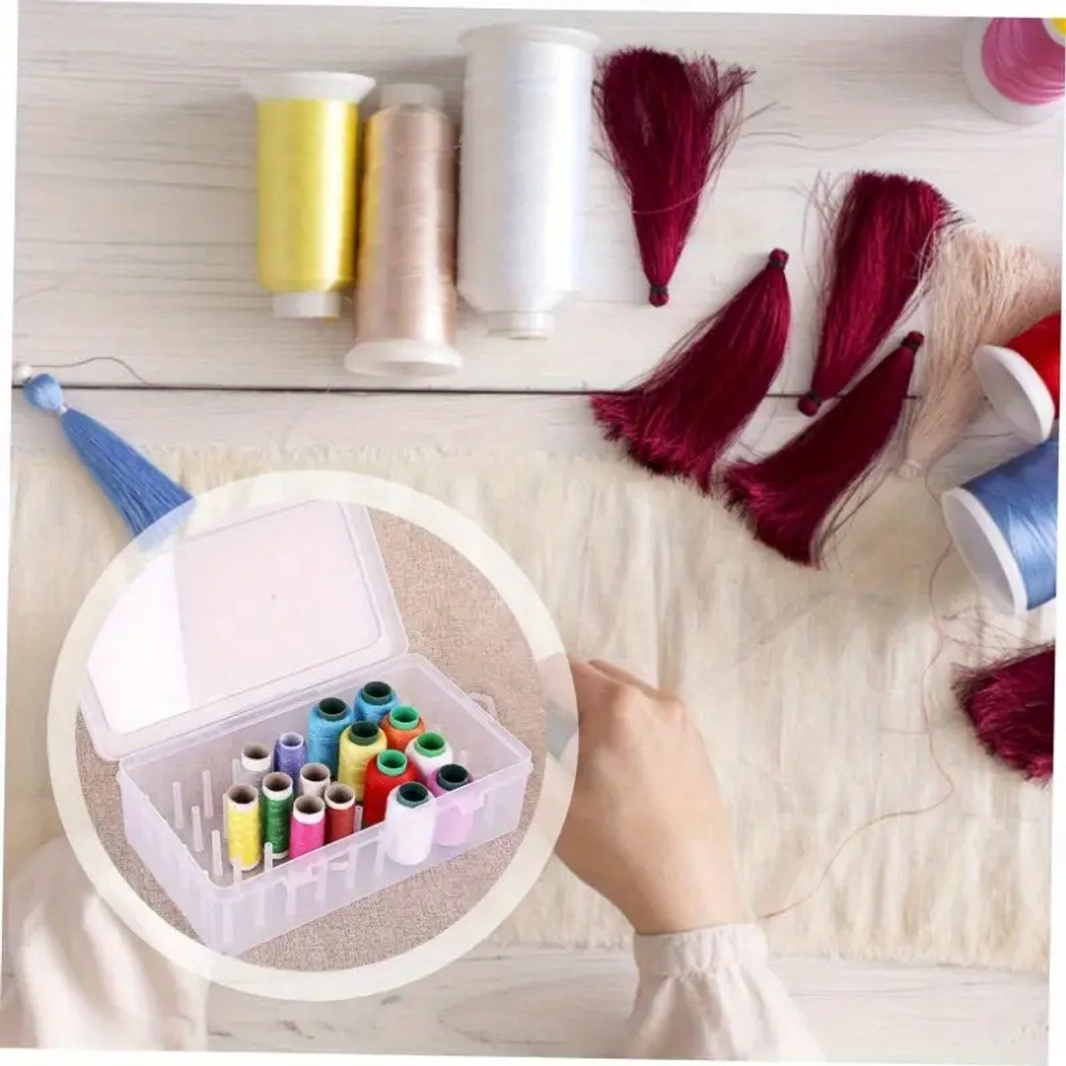 Sewing Thread Storage Box - 2 Box Organizer for Sewing Machine Thread and Sewing Accessories - DIY Sewing Kit and Sewing Basket - Image 4