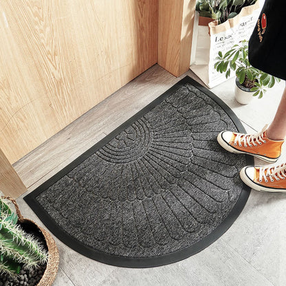 Rubber doormat - Semi-circular - Outdoor Anti-slip Washable Doormat - Rain - Outdoor - Indoor doormat - Dark gray - Drying mat - 60 * 90 cm - cleaning mat - outdoor - hall - balcony - Image 5