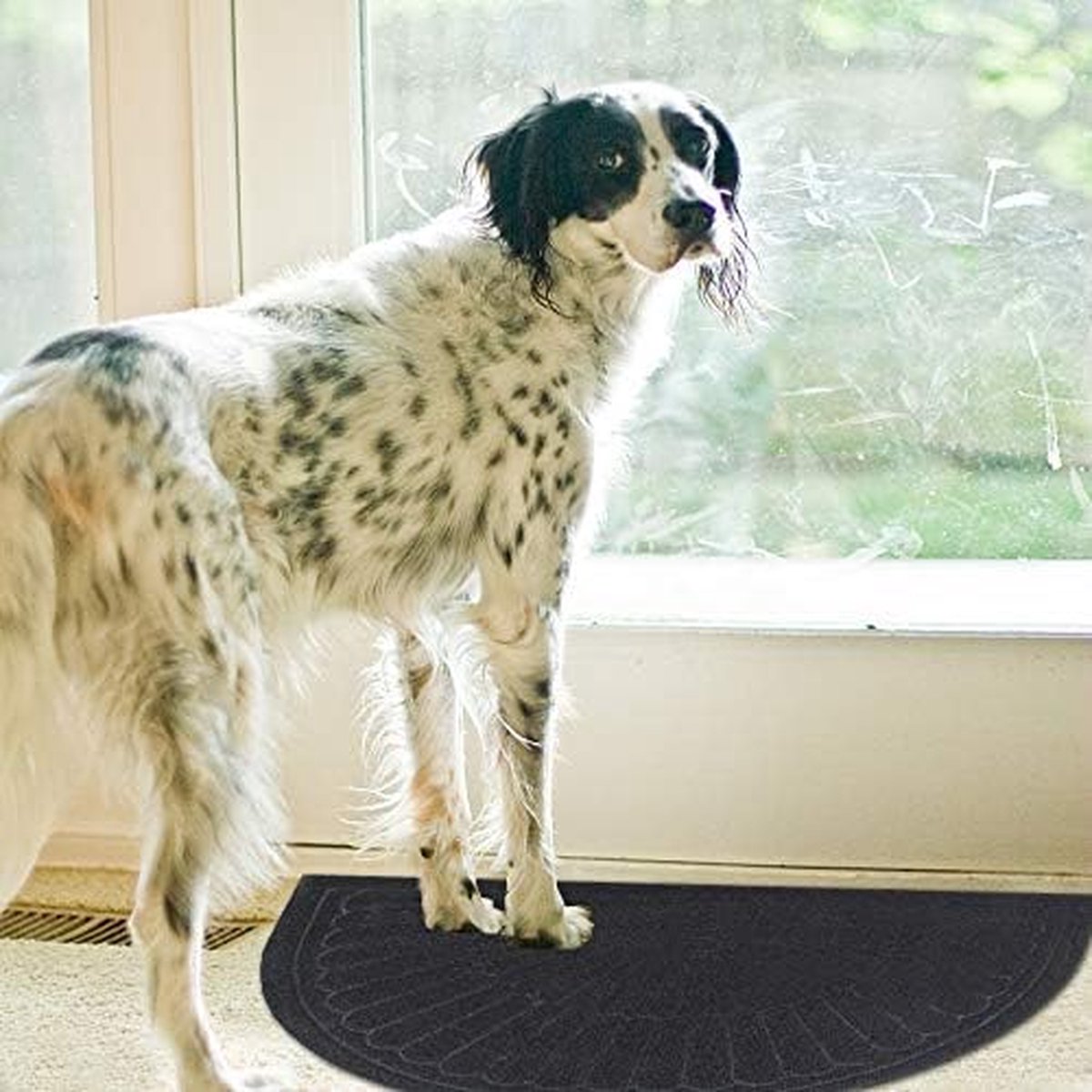 Rubber doormat - Semi-circular - Outdoor Anti-slip Washable Doormat - Rain - Outdoor - Indoor doormat - Dark gray - Drying mat - 60 * 90 cm - cleaning mat - outdoor - hall - balcony - Image 6