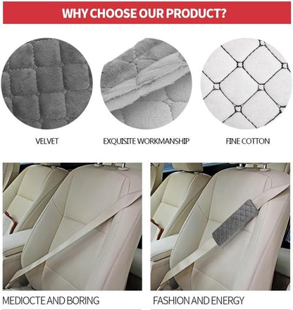 Seat Belt Covers - 4 Pieces - Seat Belt Cushion - Seat Belt Protector - Seat Belt Cover - Shoulder Covers - Car Seat Belt Cover - Shoulder Cover - Car Seat Belt Protector - Universal - Black + Gray - 27cm - Image 4