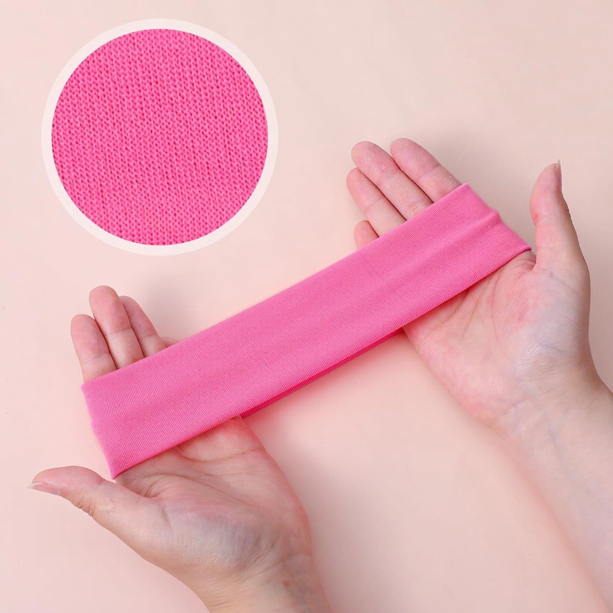 Headband - 20 Pieces - Sports Headbands - Headband - Adults - Yoga Headbands - Elastic Non-Slip - Fitness - Sweatband - Athletic - Gym - Dance - Running - Hair Accessories - 20*5CM - Image 5