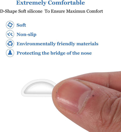 Nose Pads for Glasses - 20 Pairs - Nose Pads for Glasses with Air Chamber - Glasses Cushions - Silicone - Transparent - Anti-slip - Self-adhesive - Suitable for sunglasses, reading glasses, sports glasses - Image 2