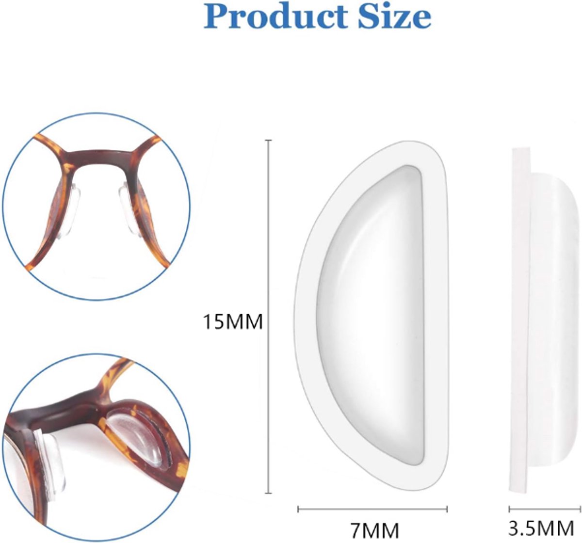Nose Pads for Glasses - 20 Pairs - Nose Pads for Glasses with Air Chamber - Glasses Cushions - Silicone - Transparent - Anti-slip - Self-adhesive - Suitable for sunglasses, reading glasses, sports glasses - Image 4