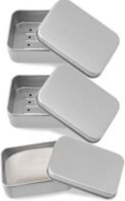 pieces - Soap box with lid - Soap dish - Soap holders - Protective and travel tin - Soap box - Soap dish - aluminum - Travel size toiletries - Bathroom accessories - for holidays and travel