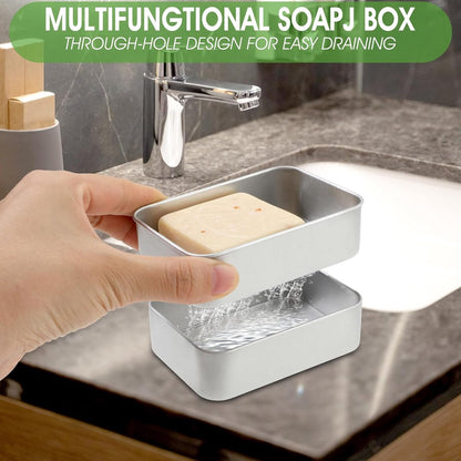 pieces - Soap box with lid - Soap dish - Soap holders - Protective and travel tin - Soap box - Soap dish - aluminum - Travel size toiletries - Bathroom accessories - for holidays and travel - Image 3