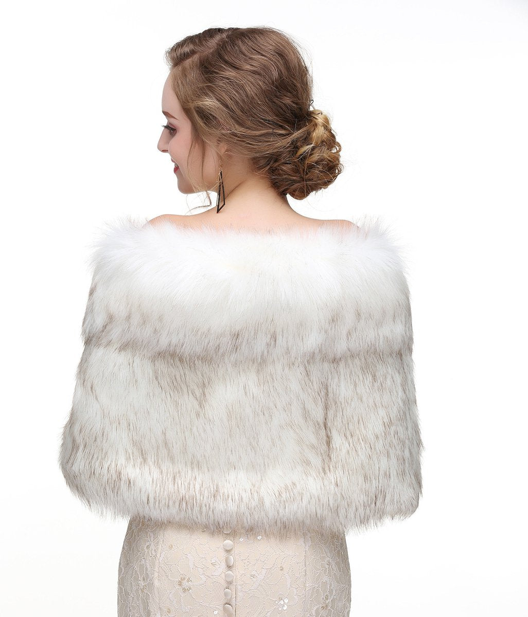 Poncho - 150*35cm - Cape - Women's Scarf - Shawl - Winter Scarf - Stole - Faux Fur - White - Soft - Elegant - Fashion - Autumn & Winter - for Bridesmaids, Bridal and Party - Image 4