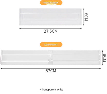 Drawer divider - 4 pieces - Drawer divider - Drawer organizer - Tools - Adjustable/extendable (27.5-52 cm) - For Clothes/Kitchen/Bathroom/Wardrobe - Transparent - Plastic - Image 3
