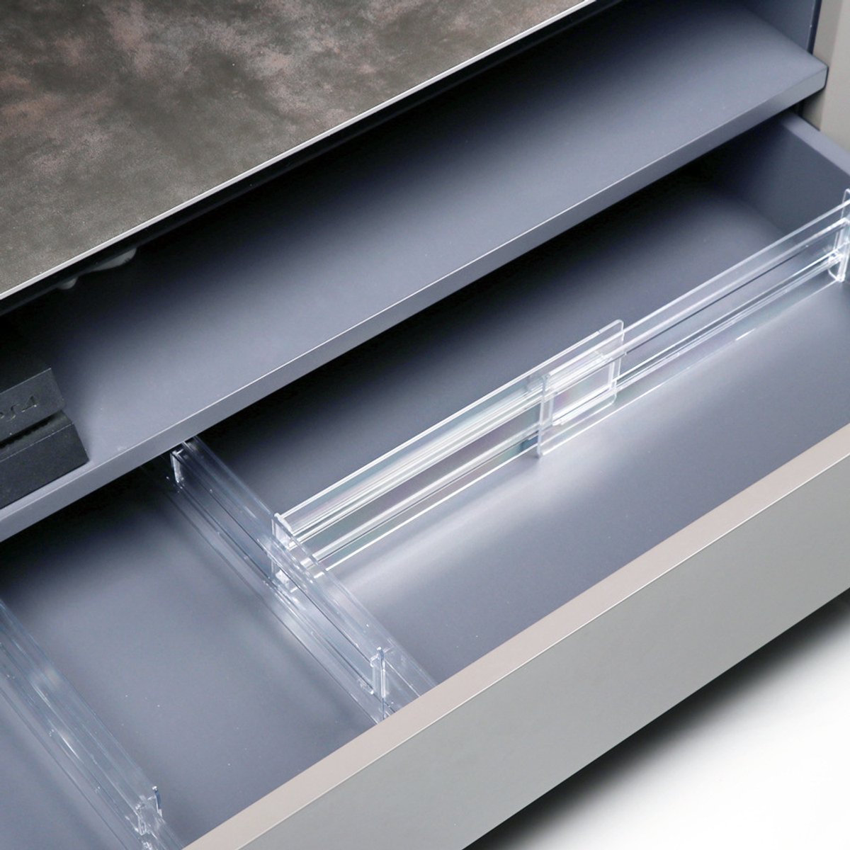 Drawer divider - 4 pieces - Drawer divider - Drawer organizer - Tools - Adjustable/extendable (27.5-52 cm) - For Clothes/Kitchen/Bathroom/Wardrobe - Transparent - Plastic - Image 4
