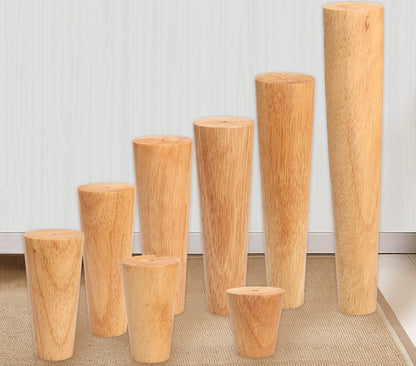 4 pieces - Furniture leg - Wooden furniture leg - Furniture Legs - wood color - wooden - 10 cm - Image 3