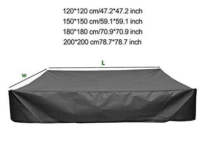 Waterproof sandpit cover - with drawstring - black - 120 x 120 x 20 cm - for sandpit, pool, patio, garden, square - Oxford cloth - waterproof, windproof, dustproof - suitable for protecting children's toys - Image 5