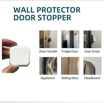 6 Pieces - Door Protectors - White - Indoor Door Stops - Wall Protector - Door Buffer - Self-Adhesive - Wall Protection - 42*42*12mm - Silicone - Door Handle Buffers - Image 2