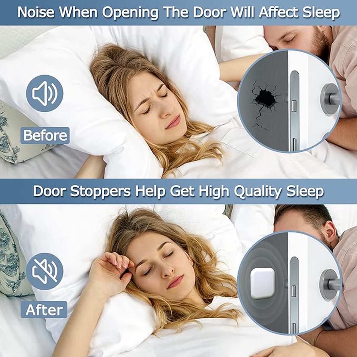 6 Pieces - Door Protectors - White - Indoor Door Stops - Wall Protector - Door Buffer - Self-Adhesive - Wall Protection - 42*42*12mm - Silicone - Door Handle Buffers - Image 4