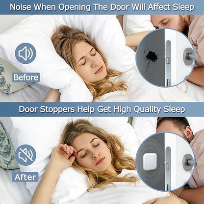 6 Pieces - Door Protectors - White - Indoor Door Stops - Wall Protector - Door Buffer - Self-Adhesive - Wall Protection - 42*42*12mm - Silicone - Door Handle Buffers - Image 4