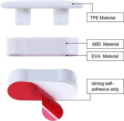 Toilet Seat Buffers - 8 Pieces - Toilet Seat Buffers - Extend Bidet Life - Toilet Seat Buffers - Silent and Soft Closing - Protect Toilet Seat - White - Self-adhesive - TPE, ABS and Plastic - Image 2