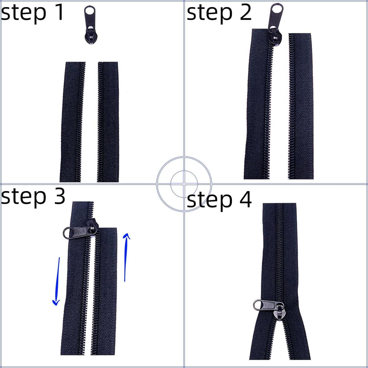 Zippers - 1 Roll - Zipper - Includes 20 Replacement Zippers - Nylon - Metal - Replacement Zipper Set - Zipper Closure Repair Kit - Suitable for Bags, Clothing and Bedding - 10m*2.7cm - Black - Image 2