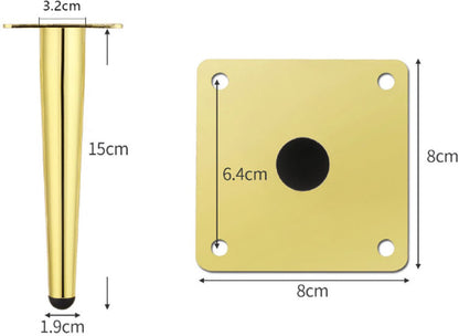 Furniture legs - 4 pieces - 15 cm - Table legs - Furniture leg - Sofa leg - Furniture legs - Cabinet legs - Furniture leg fittings - Gold - Metal - For cabinet, sofa and table - Image 4