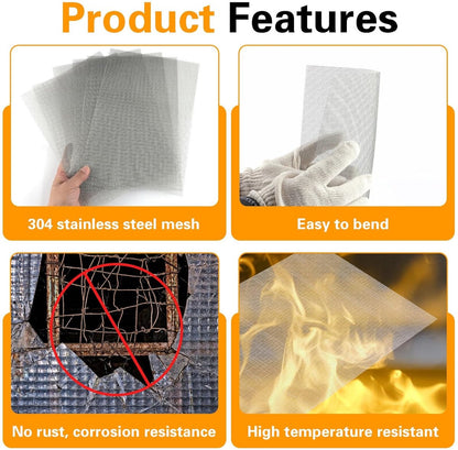 Sieve metal - 6 pieces - 30 x 21 cm - Insect net - 20 mesh - Fine mesh - Metal mesh - Insect mesh - Mouse mesh - Silver - Stainless steel - For cages, ventilation openings, gardens, window screens and filters - Image 4