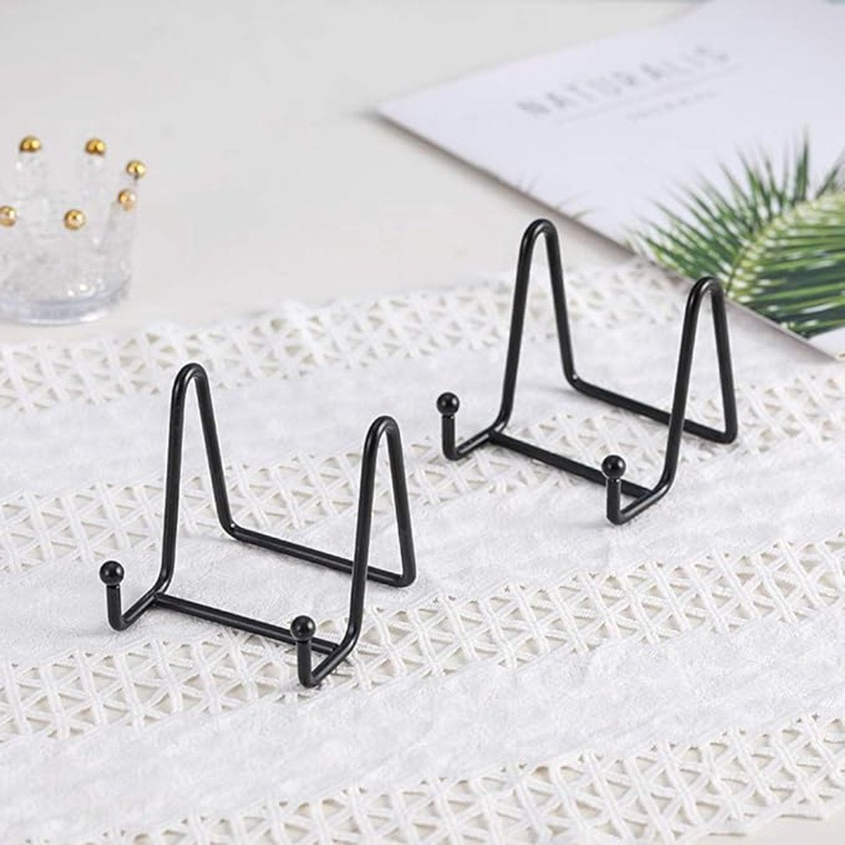 5 pieces - Plate stand - Display - Holder - Decorative plates - Books - Photo frame stand - Plates - Rack - Kitchen cabinet - Metal - black - 7.6*8.3*8 cm - Image 3