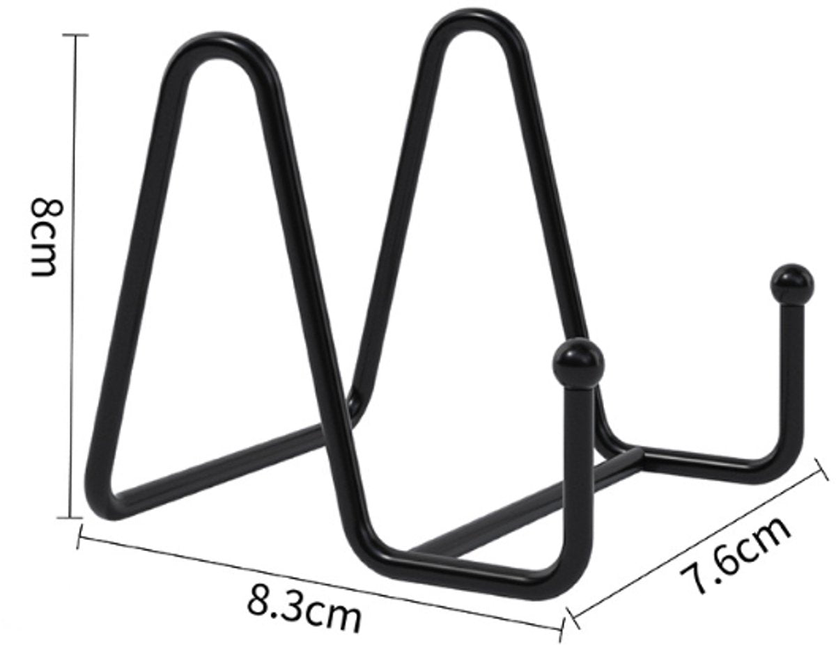 5 pieces - Plate stand - Display - Holder - Decorative plates - Books - Photo frame stand - Plates - Rack - Kitchen cabinet - Metal - black - 7.6*8.3*8 cm - Image 4