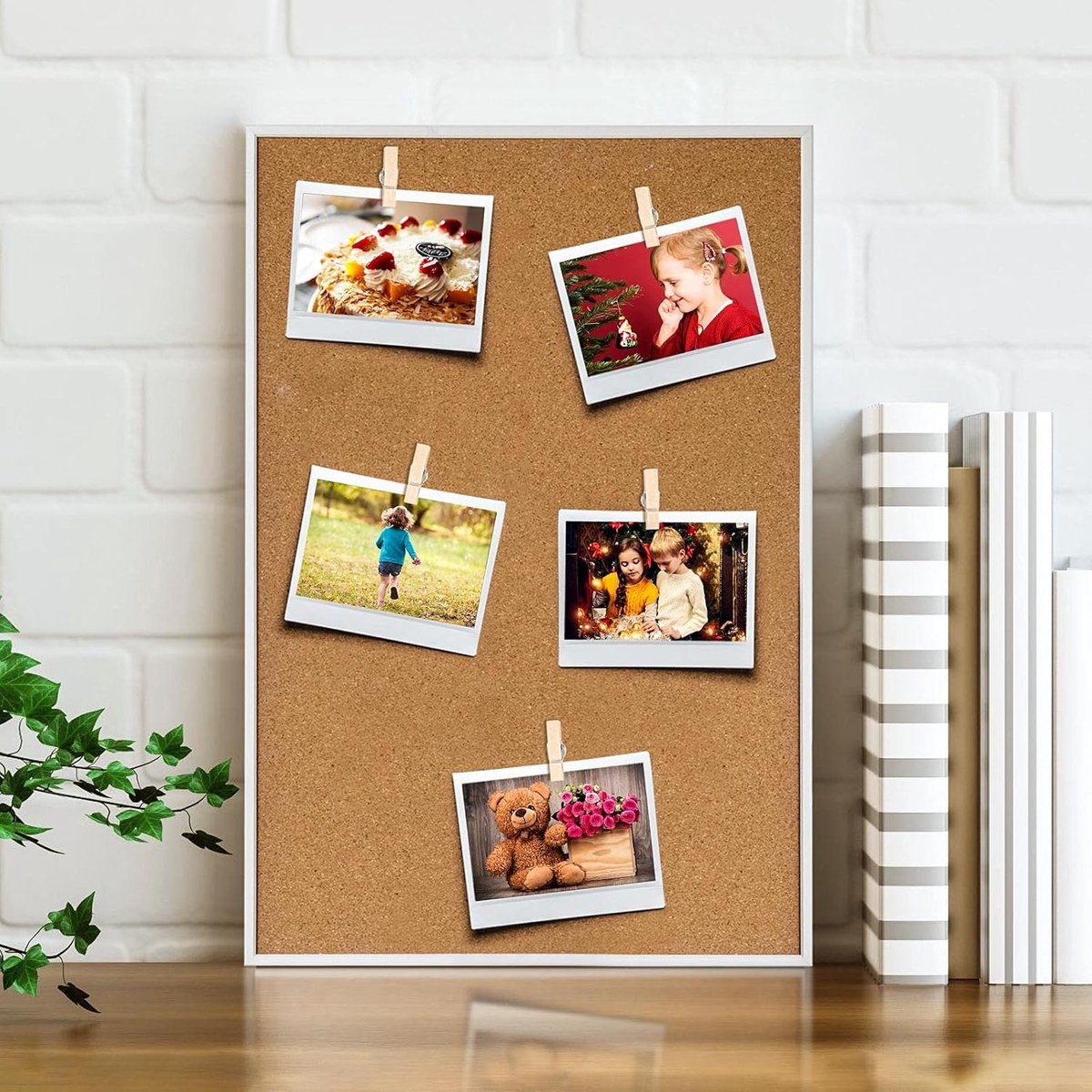 Pin Board Pins - 50 Pieces - Wooden Clip Pushpins - Pin Board Pins - Pushpins - For Memos & Photos - Wall & Wall Decoration - Suitable for Cork Board Art, Pin Boards, Craft Projects & Photography Supplies - 3.5*0.7cm - Light Brown - Image 3