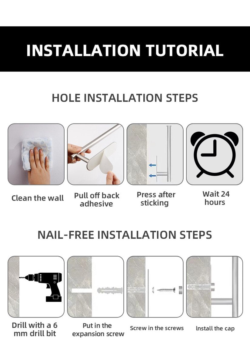 Toilet roll holder - WC roll holder - space aluminum - gold - Self-adhesive / Drilling - double layer - With shelf - 16.7 * 9.5 * 6.2 cm - Image 5