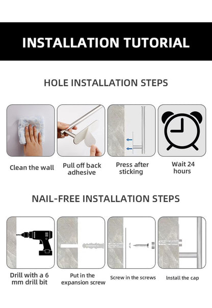 Toilet roll holder - WC roll holder - space aluminum - gold - Self-adhesive / Drilling - double layer - With shelf - 16.7 * 9.5 * 6.2 cm - Image 5