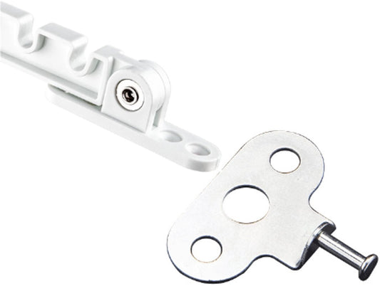 2 pieces - window holder - window limiter white - Window stays - Windows - Window fittings - Window holder & door holder - wind hook - Plastic and metal - 10.6×1.4cm - adjustable - Anti-burglary - window security - for inward-opening windows