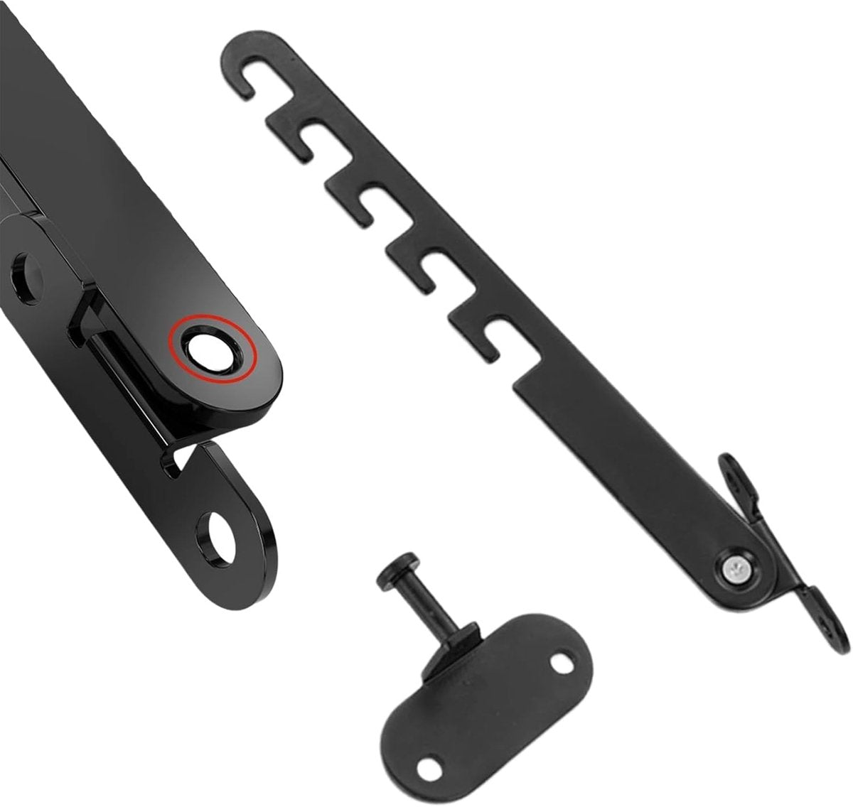 Window and Door Stopper - 2 pieces - Window Limiter - Window Security - Child Lock Window - Window Lock - 16cm - with Mounting Material - Black - Image 2