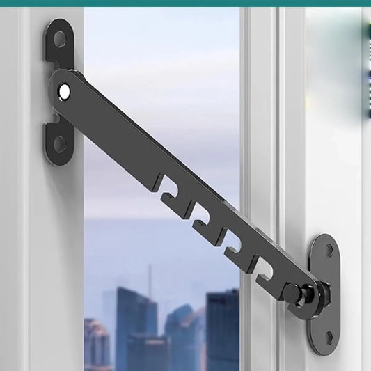 Window and Door Stopper - 2 pieces - Window Limiter - Window Security - Child Lock Window - Window Lock - 16cm - with Mounting Material - Black - Image 3