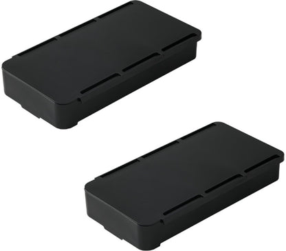 Desk organizer - 2 pieces - Drawer dividers - Self-adhesive - Under desk drawer organizer - Drawer under desk - Hidden desk drawer - For shelves, desks and tables - Black - 19.8*10.5*3.3 cm - ABS