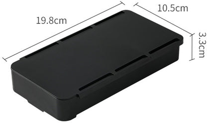 Desk organizer - 2 pieces - Drawer dividers - Self-adhesive - Under desk drawer organizer - Drawer under desk - Hidden desk drawer - For shelves, desks and tables - Black - 19.8*10.5*3.3 cm - ABS - Image 3