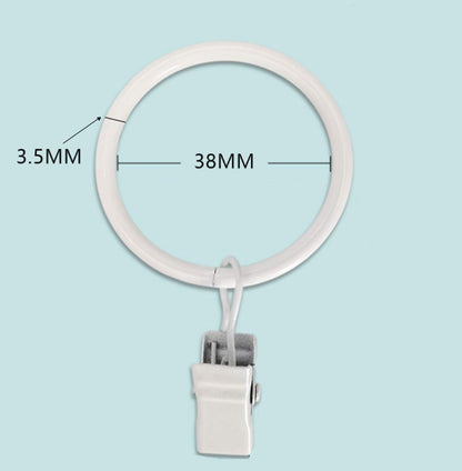 Curtain rings - 45 pieces - Inner diameter 3.8CM - White - Curtain clips for curtain rods - Metal clamps with clip - Hooks for shower curtains, towels, tea towels and dishcloths - Curtain hooks - Curtain hooks - Image 6