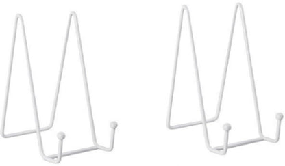 pieces - Plate stand - Display - Holder - Decorative plates - Books - Photo frame stand - Plates - Rack - Kitchen cabinet - Metal - white - 7.5*14 cm