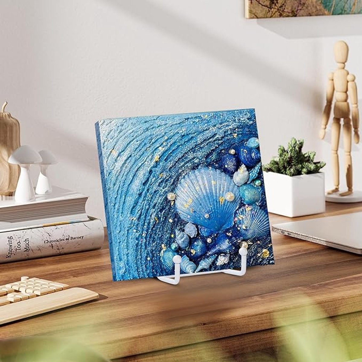 pieces - Plate stand - Display - Holder - Decorative plates - Books - Photo frame stand - Plates - Rack - Kitchen cabinet - Metal - white - 7.5*14 cm - Image 3