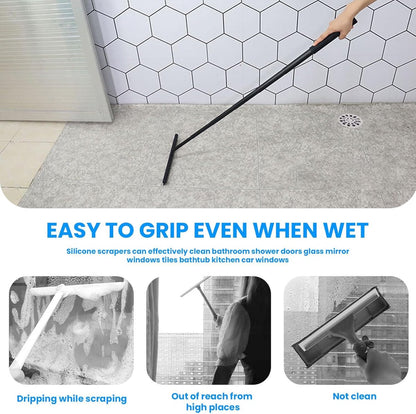 Extendable Shower Squeegee - Shower Squeegee with Holder - Squeegee Shower with 97 cm Telescopic Rod - Aluminum + Silicone - Squeegee - Window Squeegee Shower Squeegee - Squeegee Shower for Shower Doors, Mirrors, Windows, Tiles, Car Windows, Glass Cleanin - Image 4