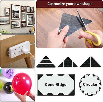Anti-slip corners - Carpet tape - Carpet grippers - 8 pieces - Anti-slip mat, rug, carpet - Reusable pads - Self-adhesive double-sided - Image 2