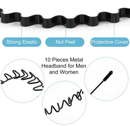 Hair Accessories - 5 Pieces - Headbands - Tiara - Unisex Women and Men - Lightweight - Sports Headband - Plastic - For Running, Sports and Daily Use - Black - Image 4