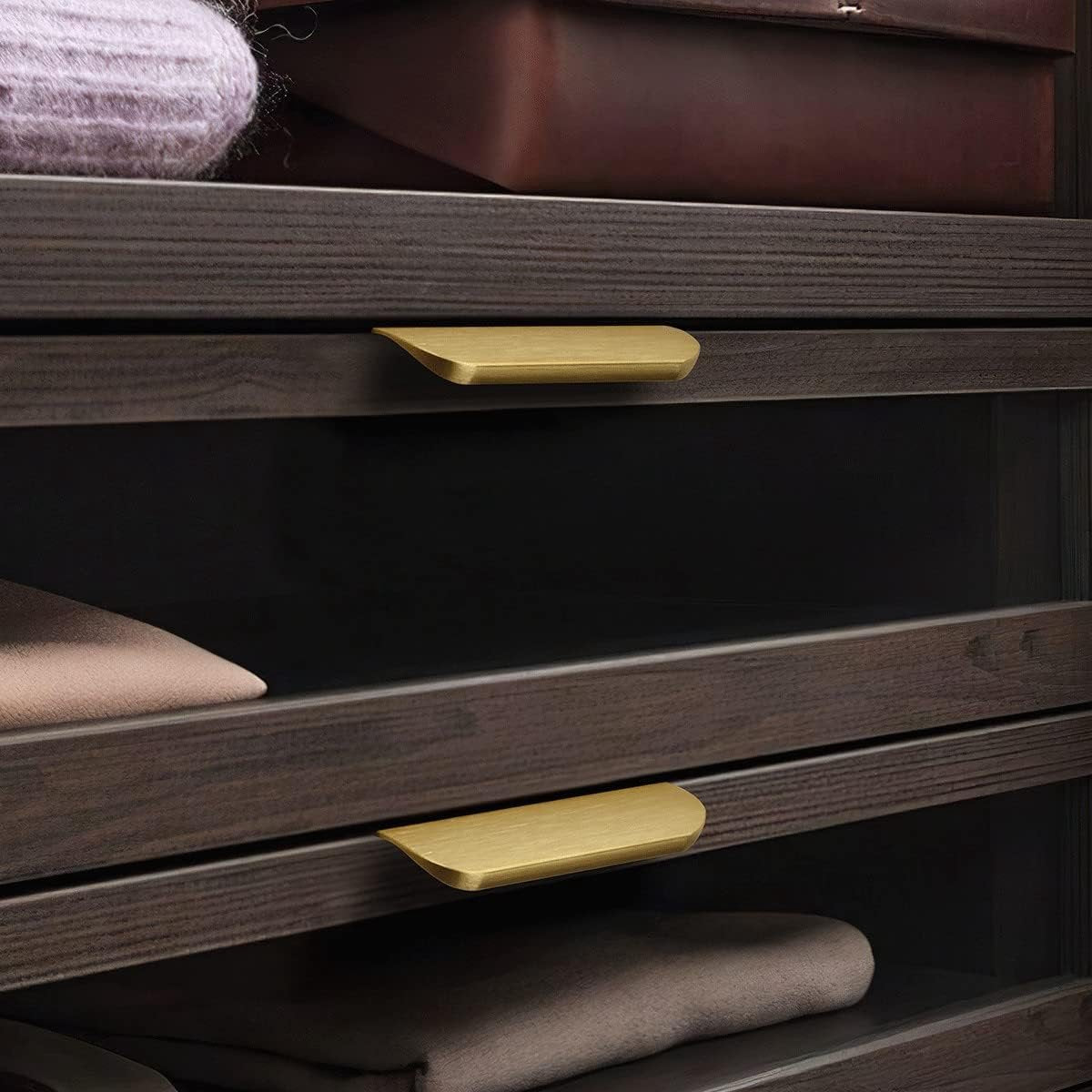 10 pieces - Handle - Furniture handle - Kitchen cabinet handles - Concealed handle - Furniture handles - Cabinet handle - Drawer handles - Door handle - Brushed gold - Arc handle - Aluminum alloy - 96mm - Image 3