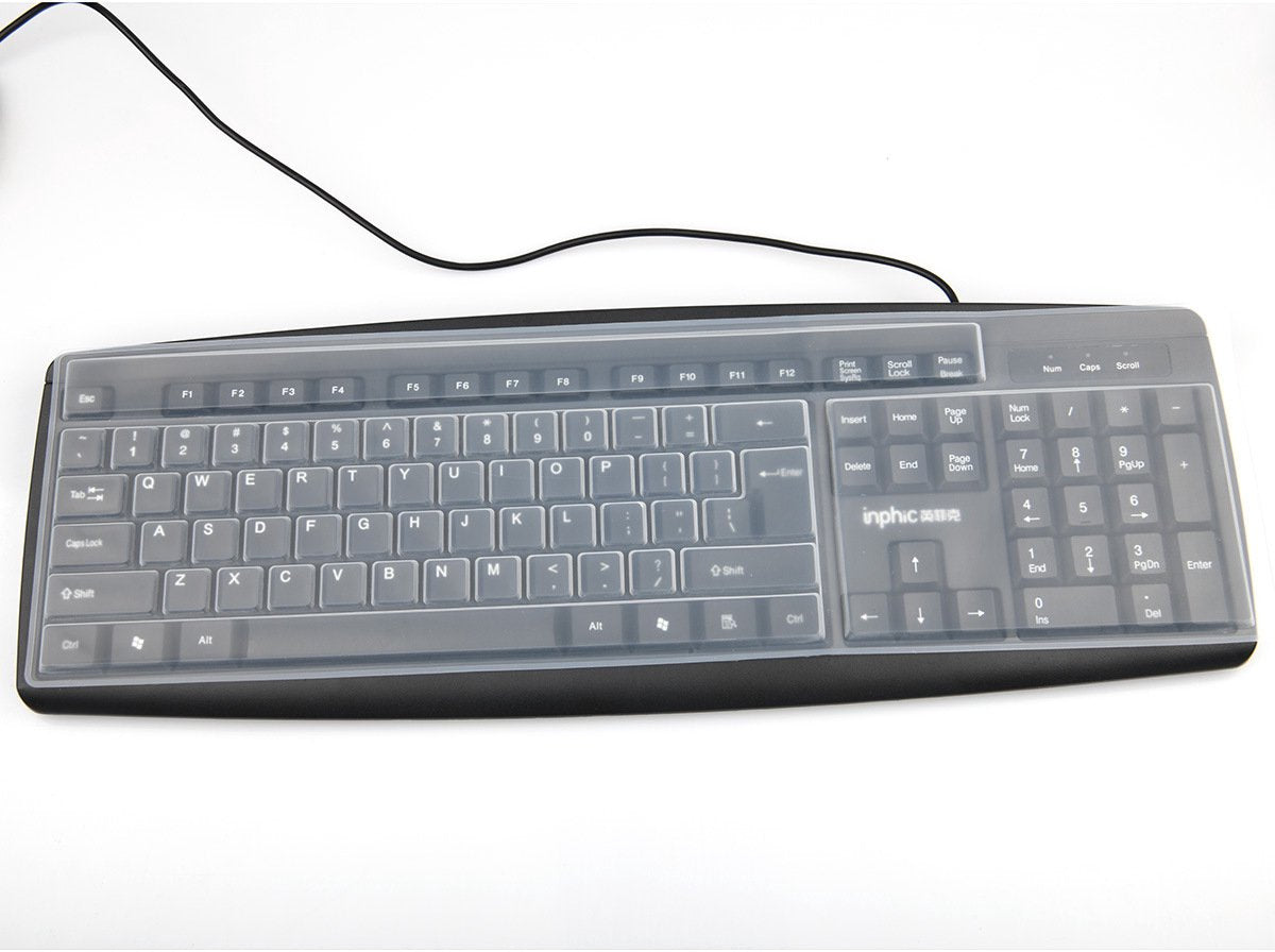 Keyboard Cover - Keyboard Protector - Silicone - Waterproof - Dust and Splashproof - Keyboard Protection - Cover - Dust Cover for Keyboard - For Keyboards - 44.5*13cm - Transparent White - Image 3