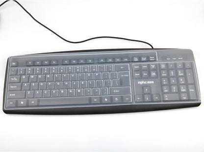 Keyboard Cover - Keyboard Protector - Silicone - Waterproof - Dust and Splashproof - Keyboard Protection - Cover - Dust Cover for Keyboard - For Keyboards - 44.5*13cm - Transparent White - Image 3