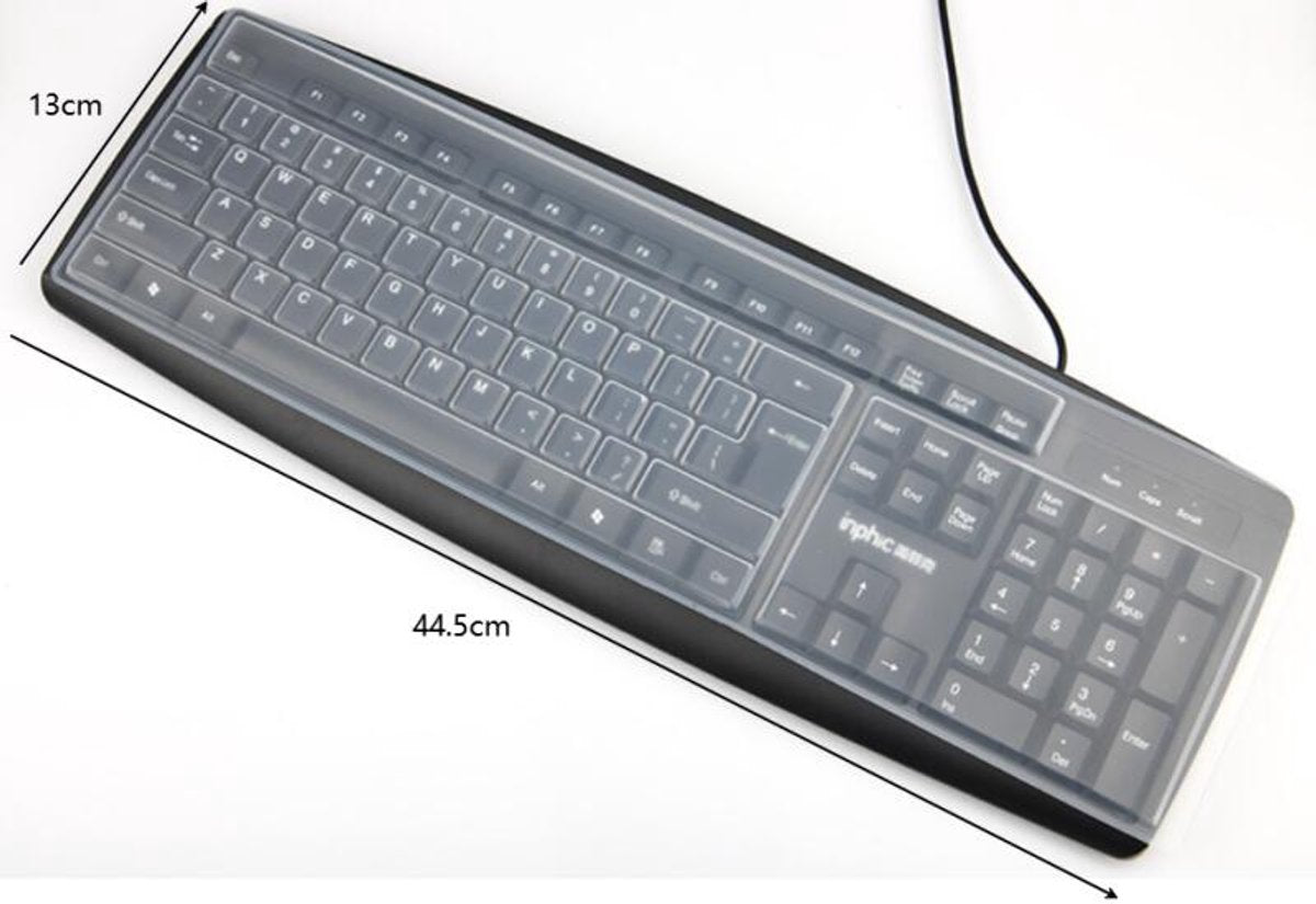 Keyboard Cover - Keyboard Protector - Silicone - Waterproof - Dust and Splashproof - Keyboard Protection - Cover - Dust Cover for Keyboard - For Keyboards - 44.5*13cm - Transparent White - Image 5