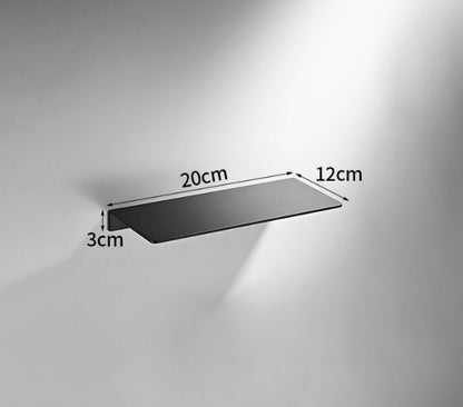 Bathroom shelf - Wall shelf - for wall storage - for bathroom, living room, kitchen, bedroom - 20*12*3cm - Space Aluminum - black - no drilling required - Image 4
